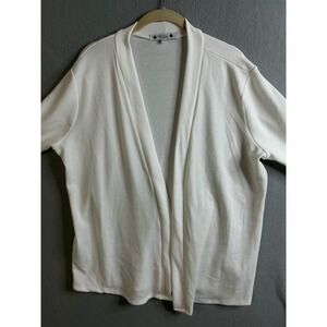 Wilde Sweater Women's‎ Large Open Front Cardigan Knit Lightweight White